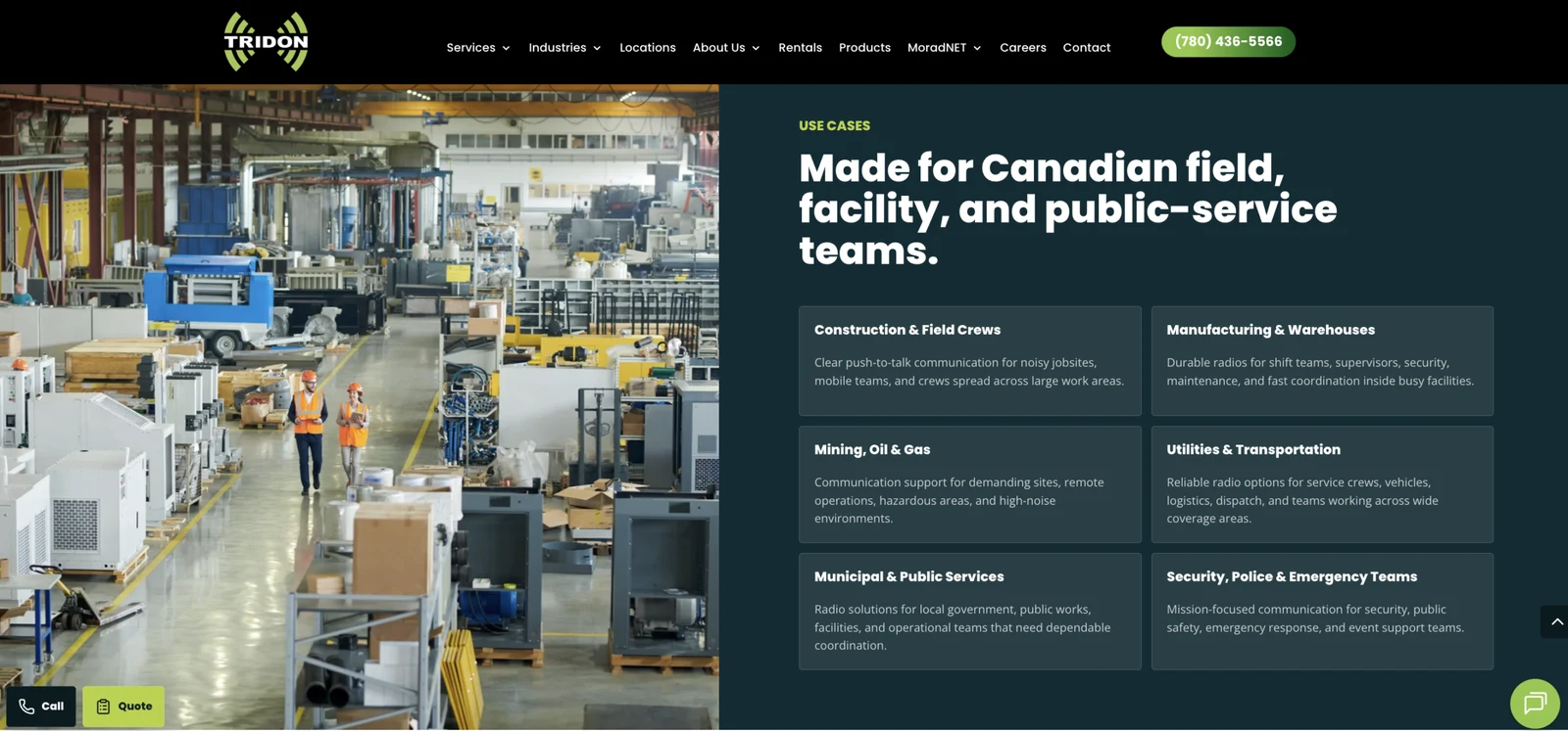 Development of Motorola Solutions Landing Pages for Tridon Communications - Material 8