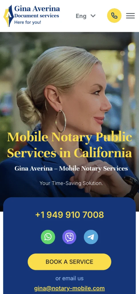 development of the Notary Mobile corporate site — material 2