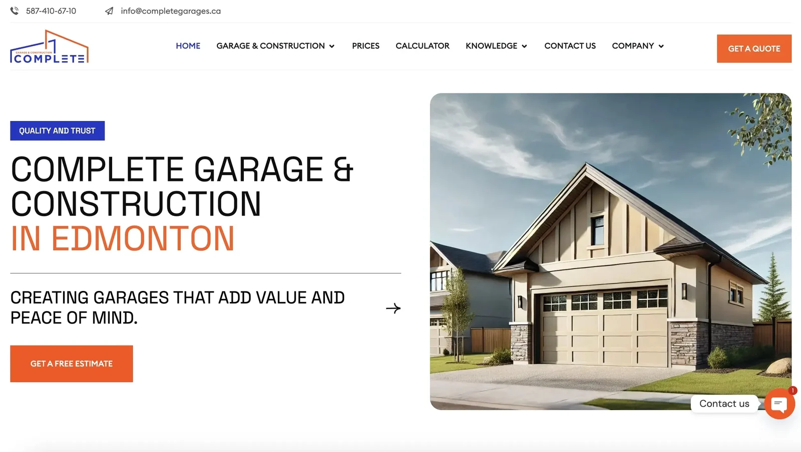 Кейс розробки бізнес-сайту Сomplete Garage & Construction