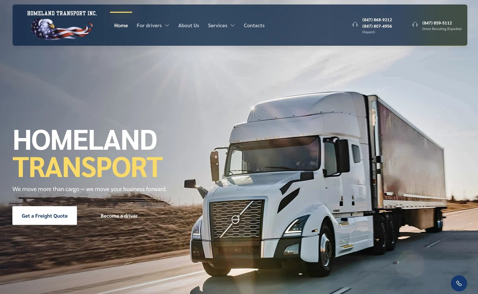 Кейс розробки бізнес-сайту Homeland Transport Inc