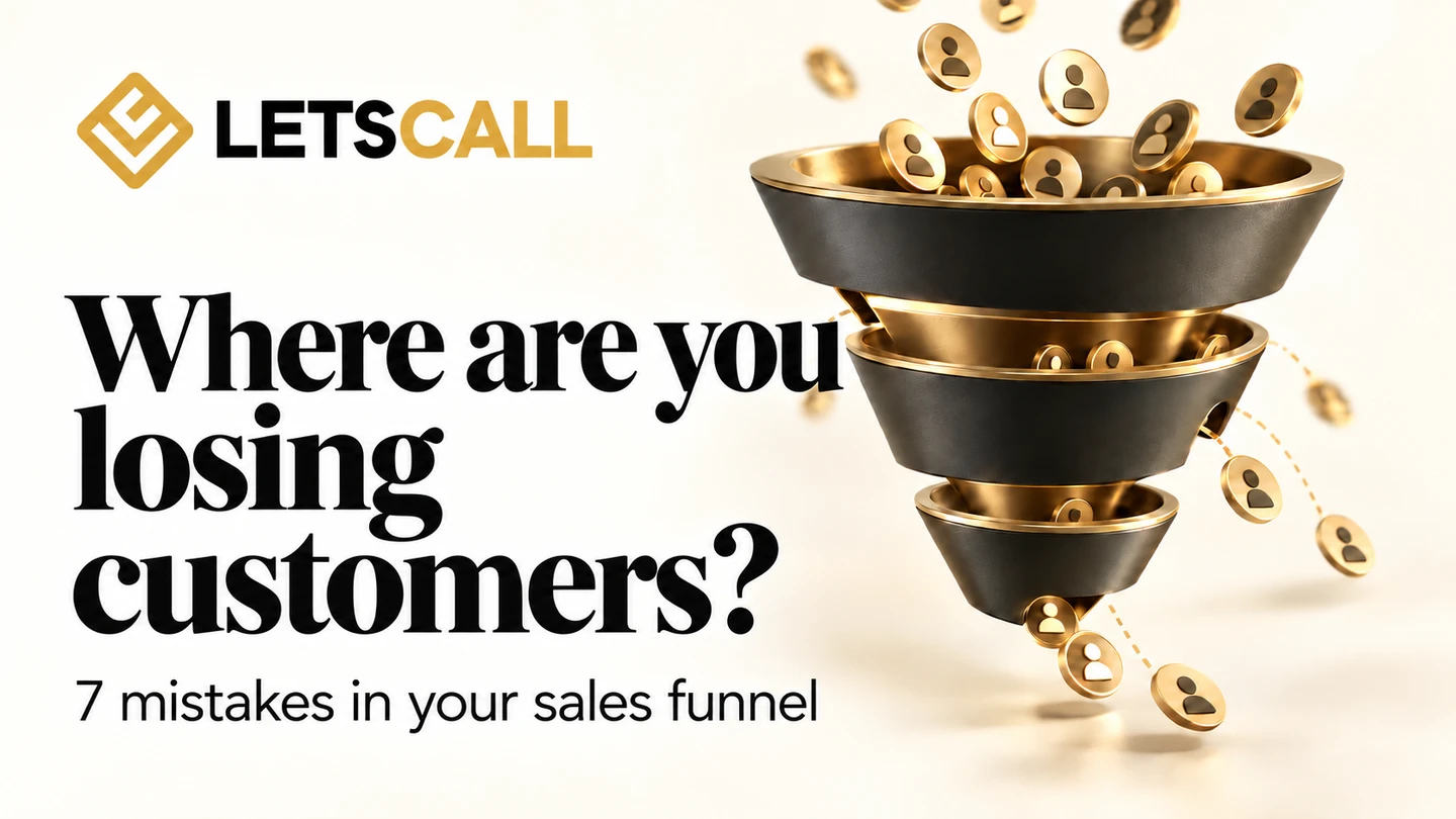 LETSCALL: where are you losing customers — 7 mistakes in your sales funnel